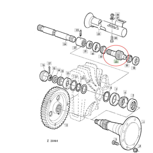Półoś wał napędowy John Deere kombajn