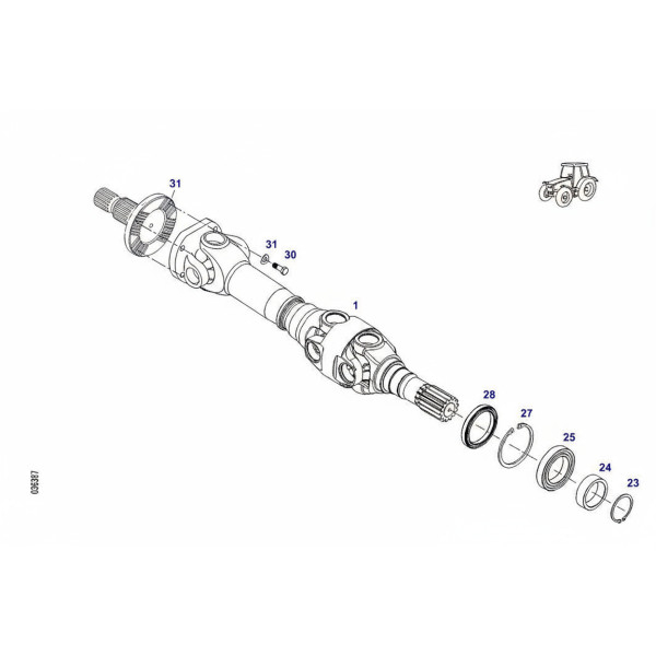 Półoś przedniego mostu 10103810   0.687.35.08 72638611 970.06.400.31, 970.06.617.02