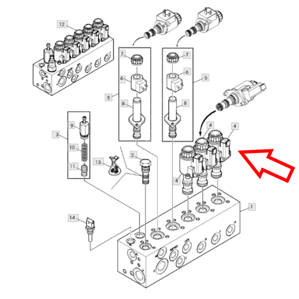 Elektrozawór John Deere 5215 5315 5415 5515 5215F 5215V 5315F 5315V 5515F 5515V 5615F 5615V 6000106125 ER262847