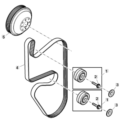 AL201362 Rolka prowadząca napinacza paska John Deere 6090 6100 6130 6150 6190 6210 6215 AL201362
