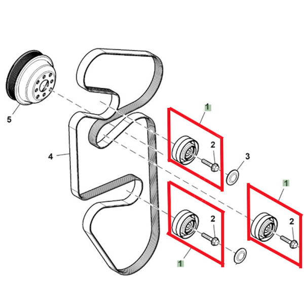 AL201362 Spannrolle John Deere 6090 6100 6105 6110