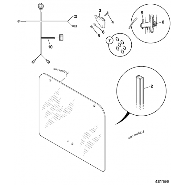 Zawias tylnej szyby JCB 162/02708