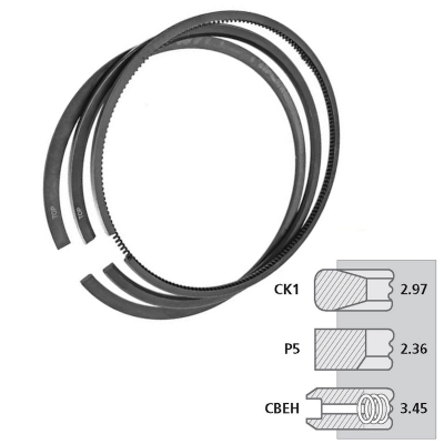 Kolbenringe 106,5mm 3,16x2,39x3,47mm RE530613