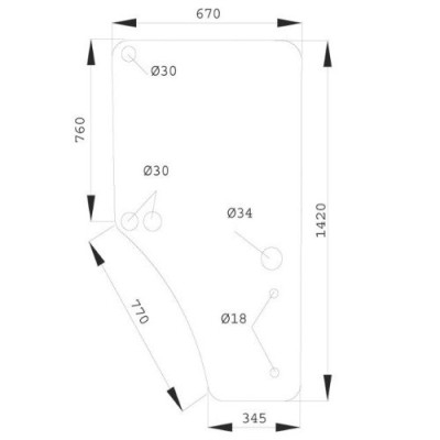 Szyba,drzwi,prawych John Deere 6300, 6400 6600, 6800, 6900, 6410, 6510, 6610, 6810, 6910 6420 6620, 6820, 6920 6430, 6530, 6534,
