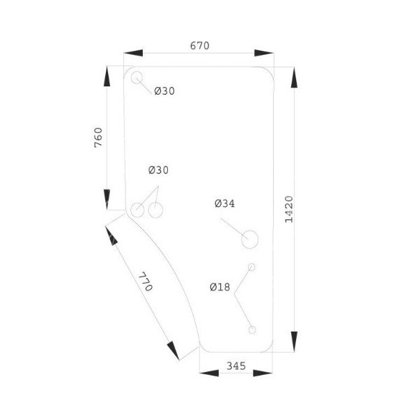 Szyba,drzwi,prawych John Deere 6300, 6400 6600, 6800, 6900, 6410, 6510, 6610, 6810, 6910 6420 6620, 6820, 6920 6430, 6530, 6534,