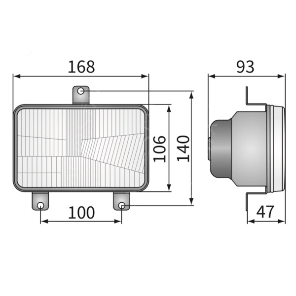Frontleuchte R/L 100x140mm 04385816, 3824712M91 3713798M91 3809346M9