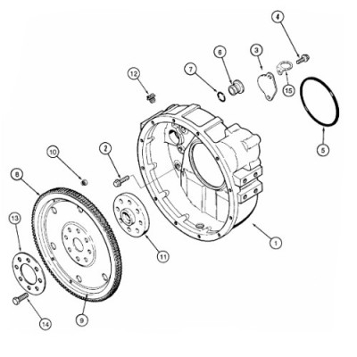 Koło zamachowe Case 580K 580SK 580L 580LE 580SLE 580M 580SM 590L 590LE 590SLE 590LSP 590M 590SM 3922595 3918961 3907630 3922595