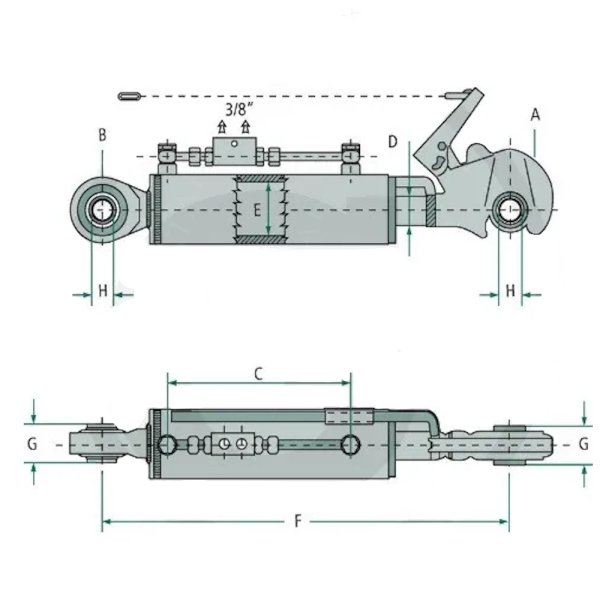 Zentrale obere Hydraulikverbindung KAT3 CBM 20010649G 3PHGCA7VS
