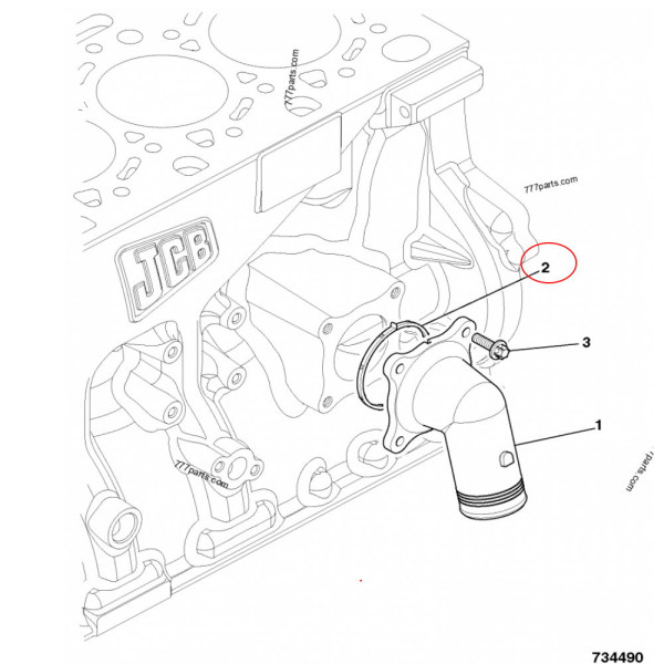 SUC7008 Uszczelka kolanka wlewu wody JCB