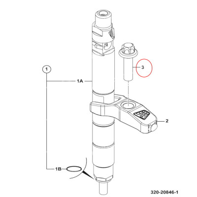 JCB 320/00891 Befestigungsschraube für Einspritzdüsenhalter
