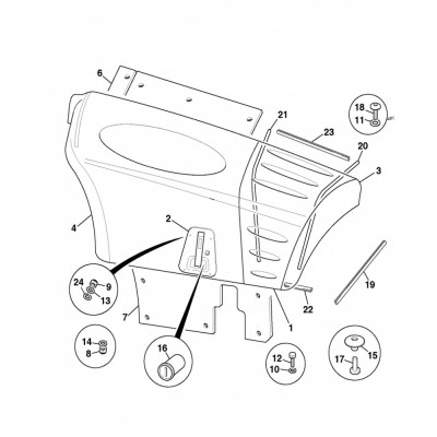 Zamek maski ładowarki JCB 506 509 510 512 526 527 530 531 532 533 535 536 537 540 541 550 560 160/13754