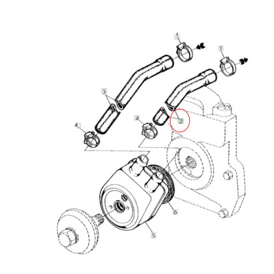 copy of SUC3072 Przewód chłodnicy oleju górny John Deere