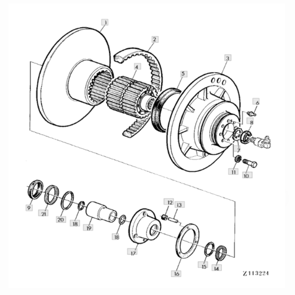 Piasta wału wariatora John Deere
1188 HYDRO/4, 1177 HYDRO/4, 1177, 1166 1177 1166
2066, 2064, 2058, 2056, 2054
2266 Z11572