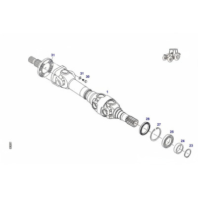 G931303220163 Półoś przedniego mostu FENDT Vario S4 NA S4 
927 930 930 933 933 936