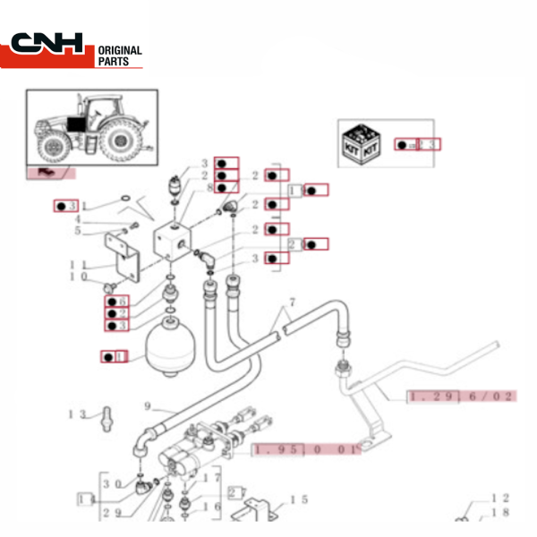 HYD7169 Hydraulikspeicher Case Magnum Puma New Holland T6000