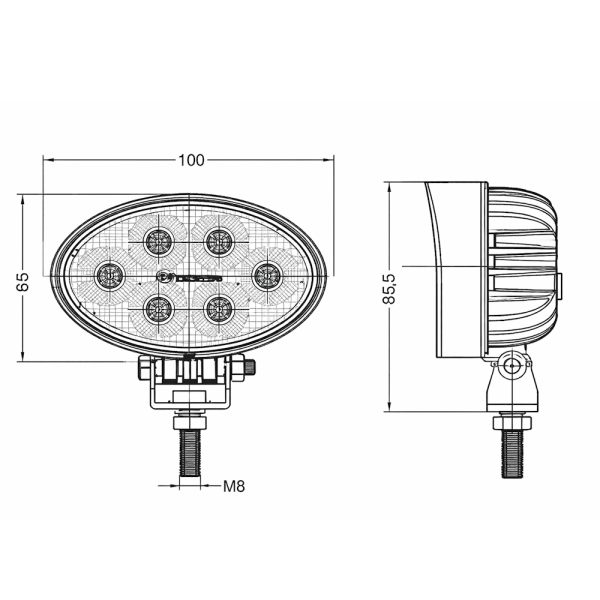 Uniwersalna lampa robocza LED rozproszona OSRAM 24W 1920lm Renault Claas Case New Holland John Deere