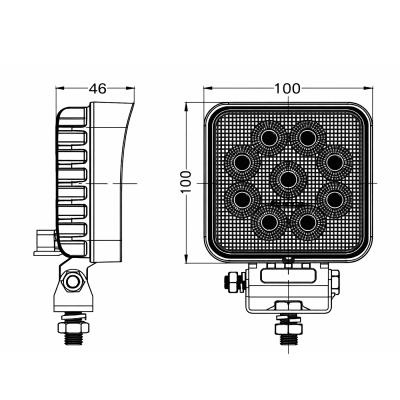 ELE1483 Lampa robocza LED 36W kwadratowa rozproszona