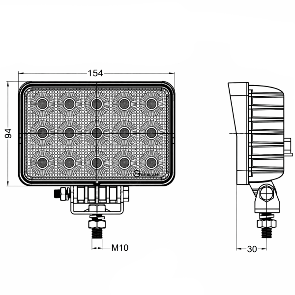Uniwersalna lampa robocza LED 60W prostokątna