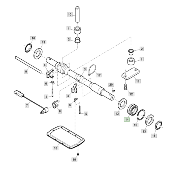 Czujnik uciągu ramion wałka dolnego John Deere 6130 6230 6330 6430 6530 6630 6730 6830 6930 AL226252