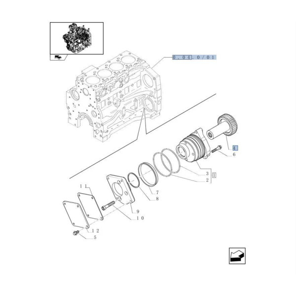 Wałek pompy hydraulicznej case farmall 85u 120a 85c 90 jx1095 new holland t4 tn85sa ts6.110 ts6030