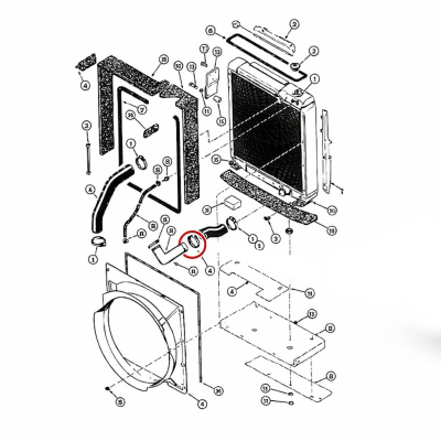 Wąż chłodnicy dolny Case Magnum 7110, 7120, 7130, 7140, 7150, 7210, 7220, 7230, 7240, 7250 1334477C1 252305A1