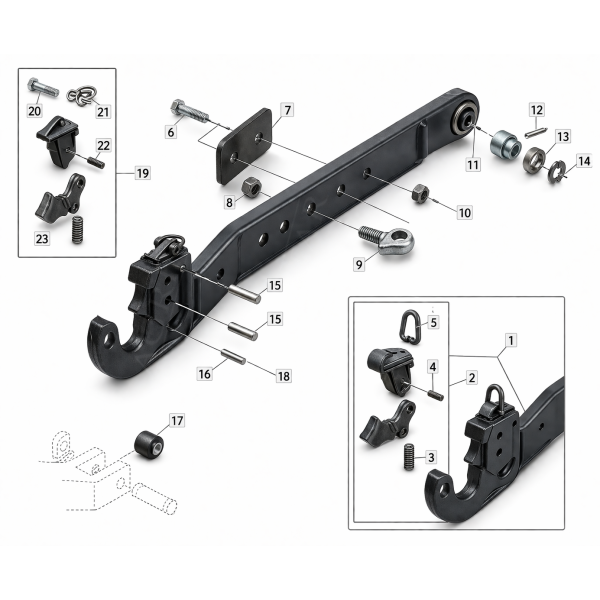 Stabilizator ramion AL79782, AL175855, AL175835, AL76688, RE3506,