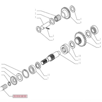 Łożysko igiełkowe wałka przekładni 26.8mm Case JX Farmall 65 75 85 95 105 115 5115937