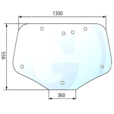 AKK2643 Szyba tylna  82030887, 87663400, 87744542 Case New Holland MXU Maxxum