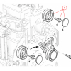 SUC1959org Rolka prowadząca paska górna John Deere 10/78mm  INA Oryginał