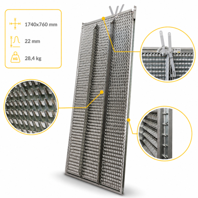 CS01-600118 Lamellen-Obersieb 760x1739mm