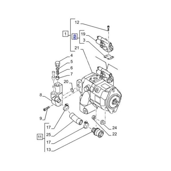Regulator pompy hydraulicznej tłoczkowej 47127261 8487045  rexroth bosch case new holland fendt  massey ferguson john deere