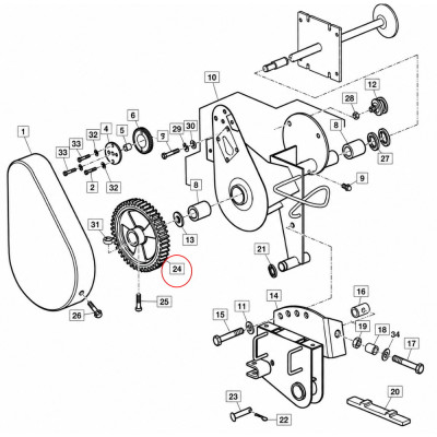 Koło zębate hederu John Deere AH139288 73 zęby 614 615 616 618 620 622 625 630 635 822 825 900 913 915 916 918 920