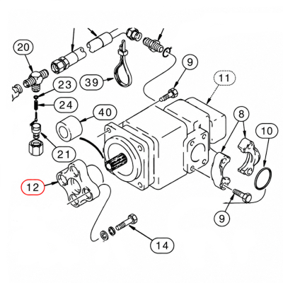Piasta sprzęgło pompy hydraulicznej Z-15 Case 580K 580SK, 590LE, 580SLE, 580LPS, 580LSP, 590LSP 253541A1