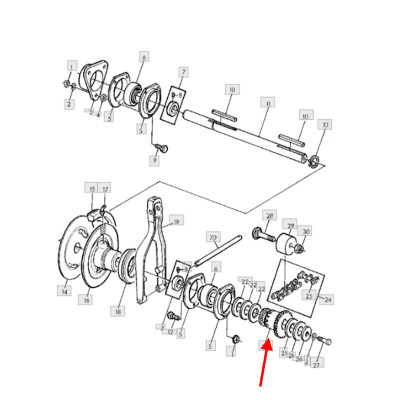 Zębatka motowideł John Deere John Deere Heder
810, 814, 816, 812, 818, 820,  Z12123