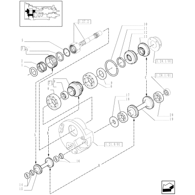Tuleja pierścień uszczelniający skrzyni Case Maxxum Farmall, New Holland T5 T6 T6000 TSA, 81864333