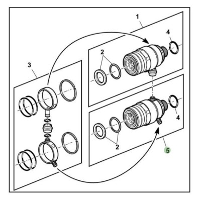 HYD5168 ORG – originale untere FASTER Hydraulikkupplung 6DJPV081/22FF3J, AL210587