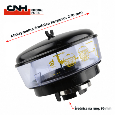 FPO3507 – Original CNH Luftvorreiniger 85804347 mit CNH ORIGINAL PARTS Logo