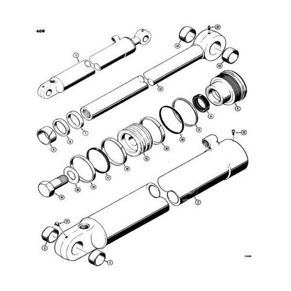 Case 580B, 580C, 580D, 580E, 580G, 580F, 1155E, 1150G, 1150H, 1150K, 1150E, 850E, 855E, 680K 50,8mm 101.6mm 1543273C1