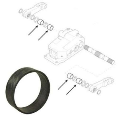 Tulejka prawa do wałka podnośnika ramion Case IH: 5120, 5130, 5140, 5150, 5220, 5230, 5240, 5250 MX100 MX110, MX120, MX135