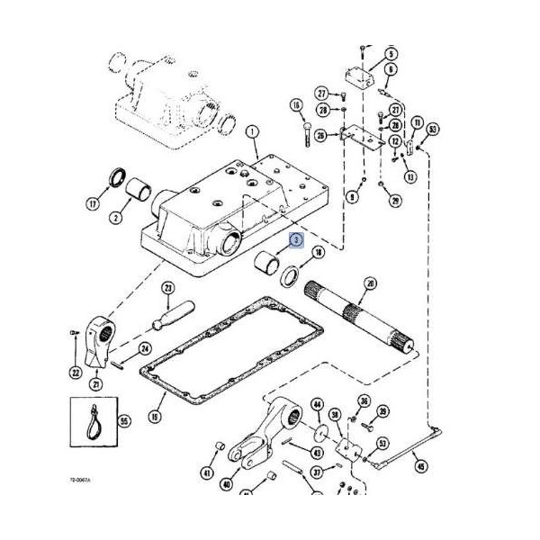 Tulejka prawa do wałka podnośnika ramion Case Magnum 7110, 7120, 7130, 7140, 7150 7210, 7220, 7230, 7240, 7250