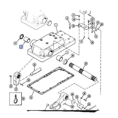 Tulejka lewa do wałka podnośnika case magnum 7110, 7120, 7130, 7140, 7150  7210, 7220, 7230, 7240, 7250 1331849C1
