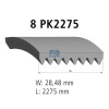 Pasek 8PK2275 - John Deere 6003, 6J, 6930; New Holland TC56 - L169273, R115936, 89835683 - rysunek przekroju