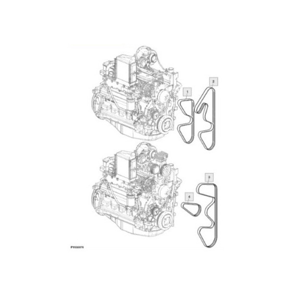 Pasek wielorowkowy - John Deere 6930 Premium, seria 6030 z klimatyzacją - L169273 - diagram montażu, pozycja 3