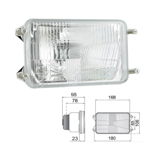 Reflektor Lampa przednia wkład klosz Merlo Manitou MLT523, MLT524, MLT526, MLT527, MLT628, MLT632, MLT728, MLT928 189007, 189008