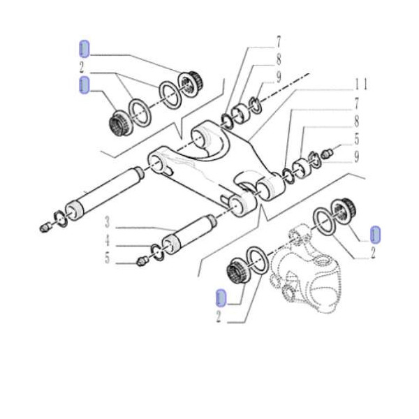 Tulejka wahacza osi pływającej miękkiej sworznia case cvx new holland tvt massey ferguson mc cormick Claas Renault Arion