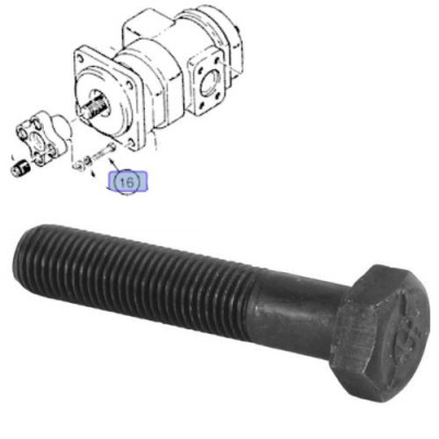 Śruba flanszy łącznika pompy, hydraulicznej, case, 580 580K 580SK 580L 590L 580LE 580SLE 590LPS 590SP 580M 580SM