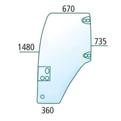 Szyba drzwi prawa Case JX New Holland TD 87620223