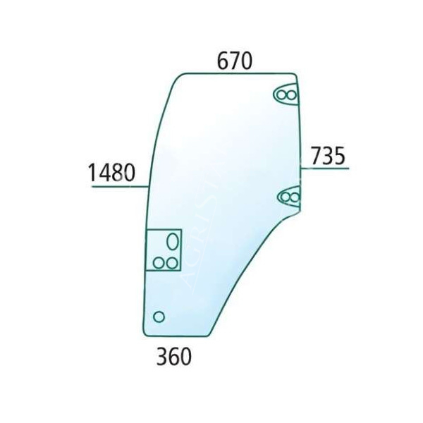 Szyba drzwi prawa Case JX New Holland TD 87620223
