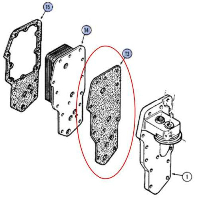 Uszczelka chłodnicy oleju silnika Case 5120, 5130, 5140, 5150, 5240, 5250 MX110, MX120, MX135, MX150, MX170