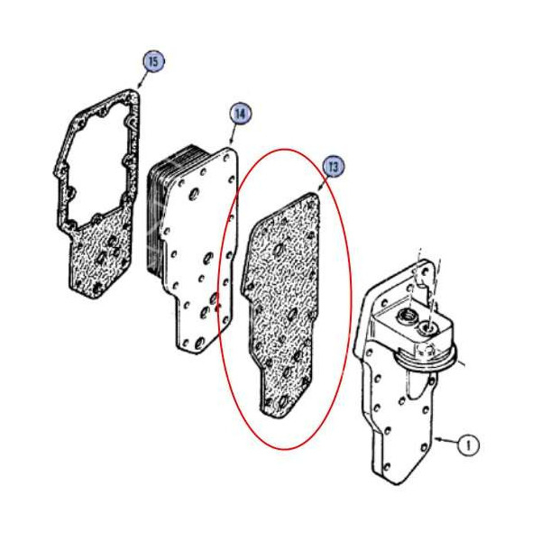 Uszczelka chłodnicy oleju silnika Case 5120, 5130, 5140, 5150, 5240, 5250 MX110, MX120, MX135, MX150, MX170